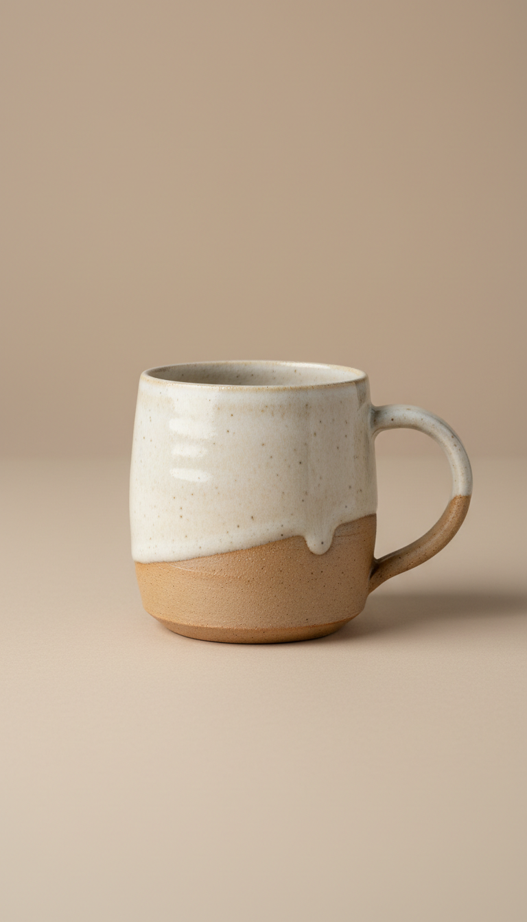 Hand-Thrown Ceramic Mug with Comfort Handle